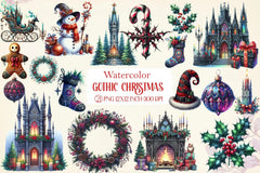 Gothic Christmas Clipart Bundle - CraftNest - Digital Crafting and Art