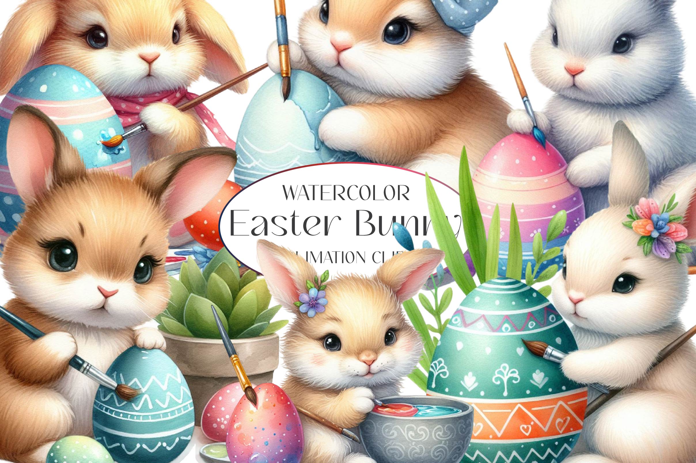 Easter Bunny Clipart Bundle 7