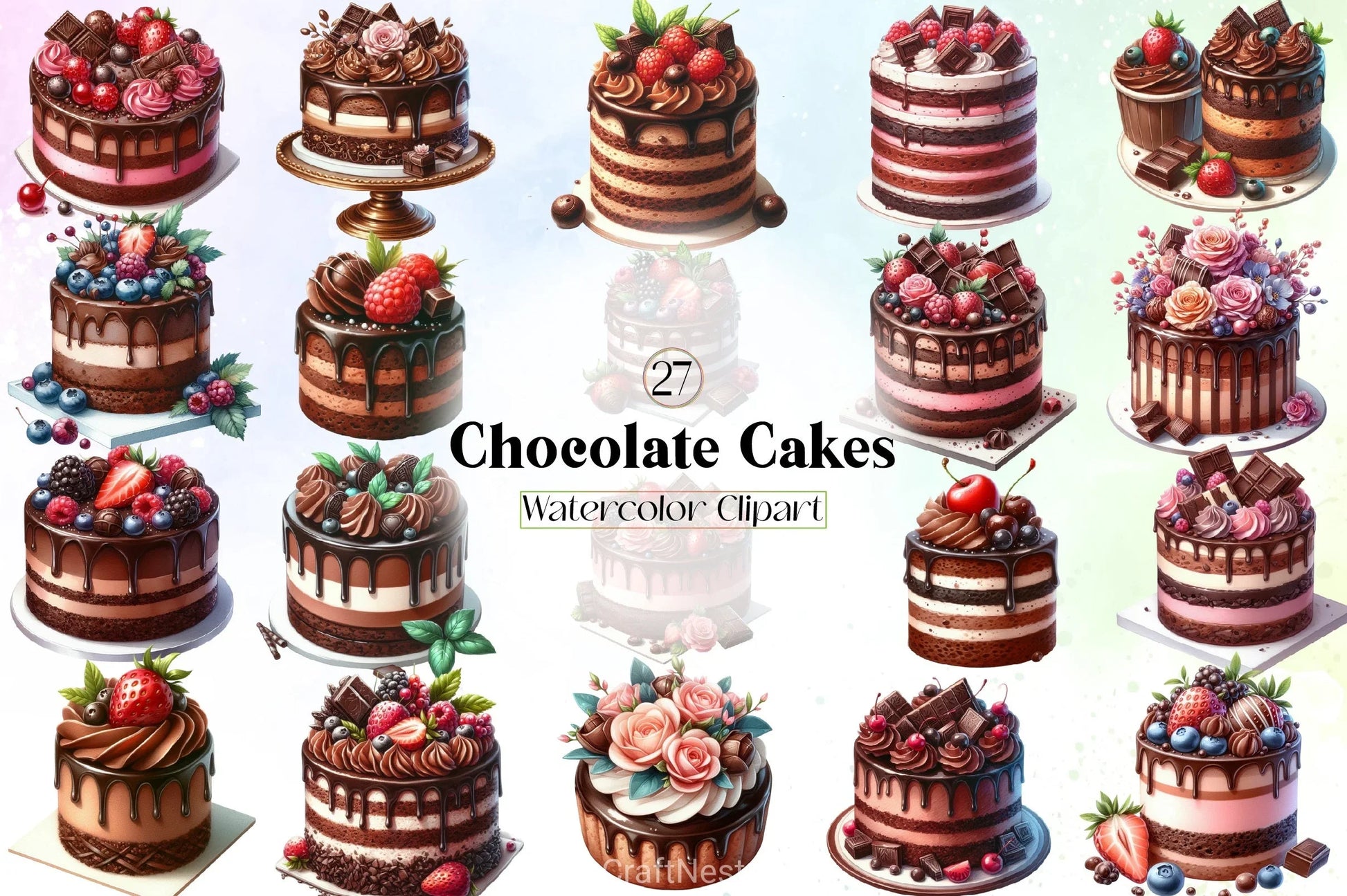 Chocolate Cakes Clipart Bundle - CraftNest - Digital Crafting and Art