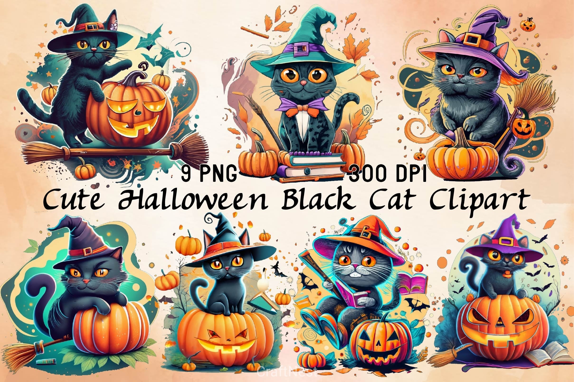 Black Cat Clipart Bundle 11