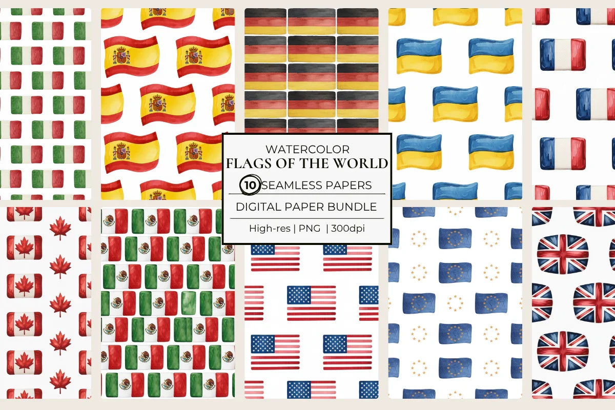 Flags of the World Seamless Papers - CraftNest - Digital Crafting and Art