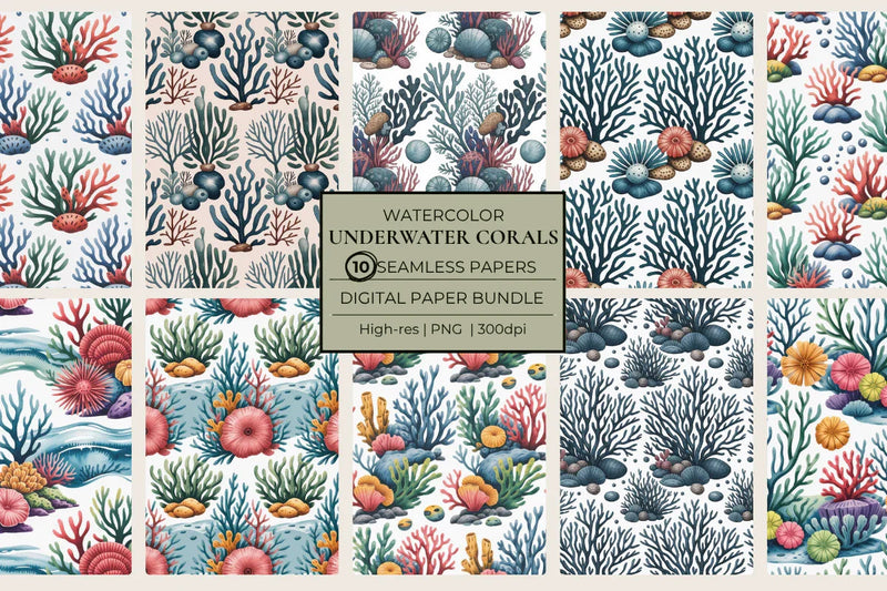 Underwater Corals Seamless Papers - CraftNest - Digital Crafting and Art