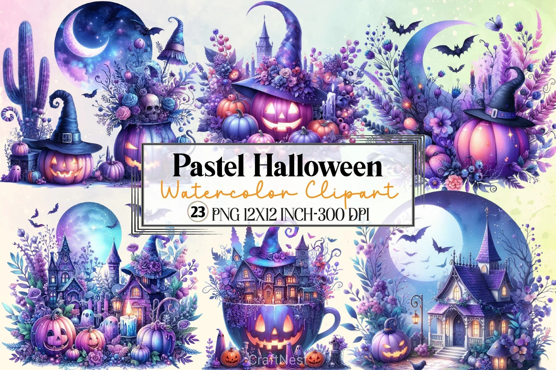 Pastel Halloween Clipart Bundle 2 - CraftNest - Digital Crafting and Art