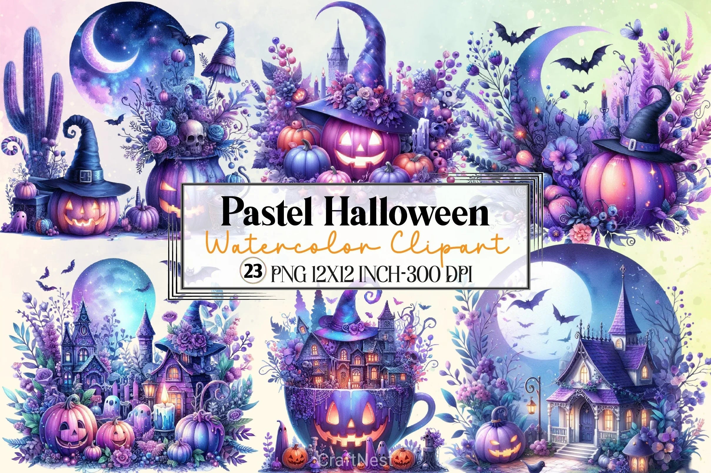Pastel Halloween Clipart Bundle 2 - CraftNest - Digital Crafting and Art