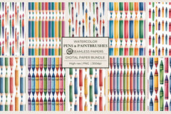 Pens & Paintbrushes & Stuff Seamless Papers - CraftNest - Digital Crafting and Art