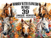 Horses with Flowers