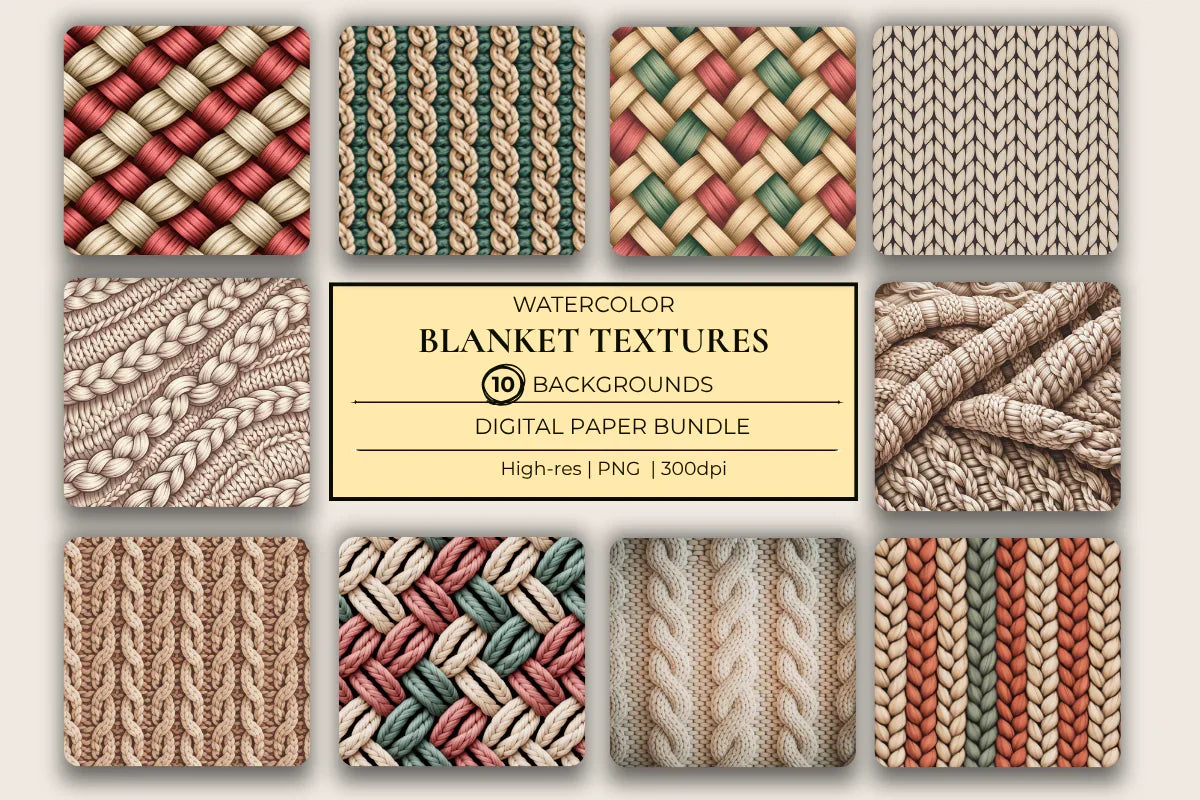 Blanket Textures Background Papers - CraftNest - Digital Crafting and Art