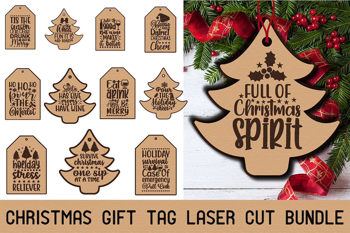 Christmas Gift Tag Laser Cut Bundle