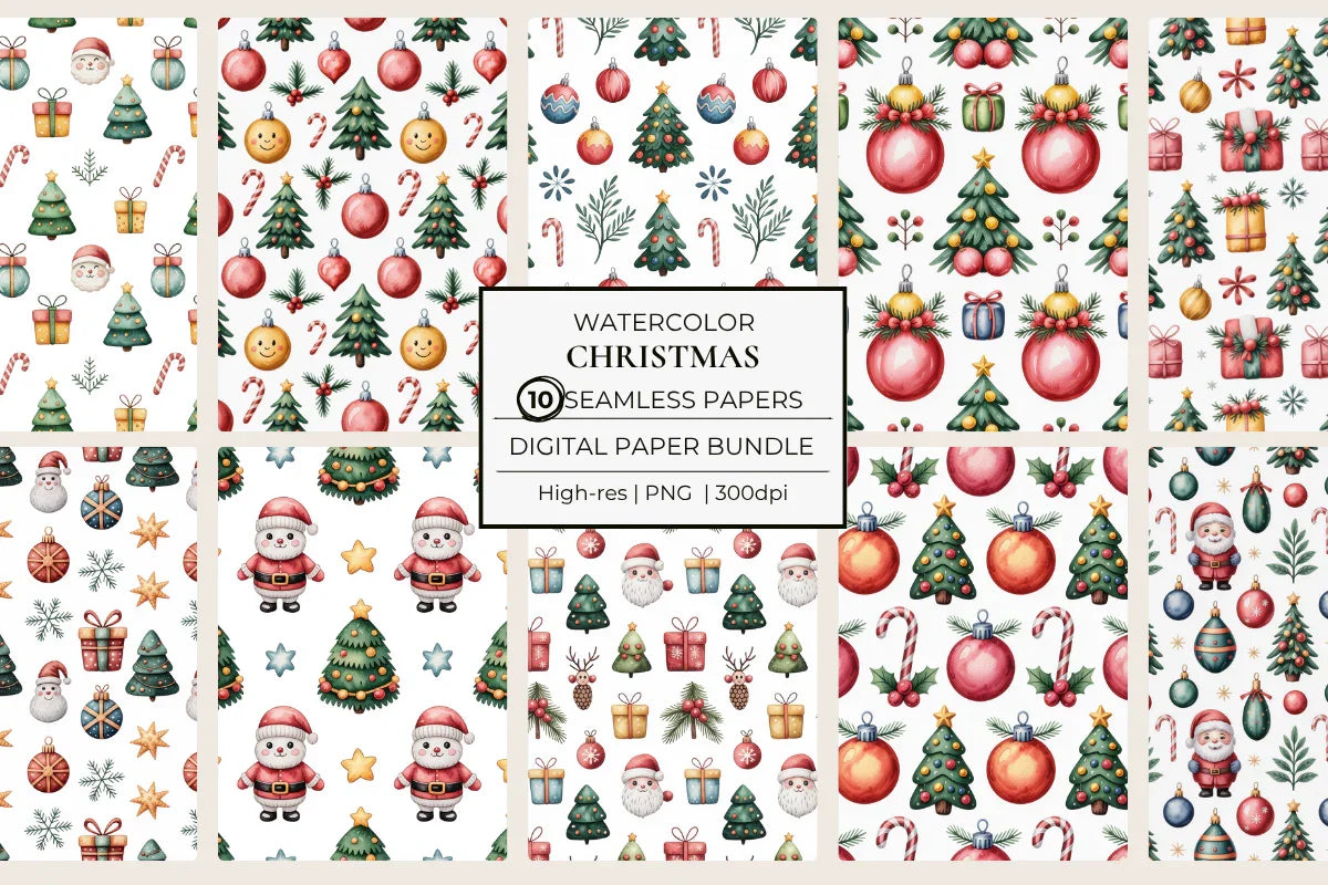 Christmas Seamless Papers - CraftNest - Digital Crafting and Art