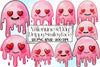 Valentine Drippy Smiley Face Clipart Bundle