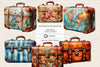 Retro Suitcases Clipart