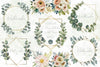 Gold Frames Eucalyptus Clipart Bundle
