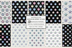 Holographic Stars Seamless Papers - CraftNest - Digital Crafting and Art