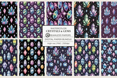 Crystals & Gems Seamless Papers - CraftNest - Digital Crafting and Art