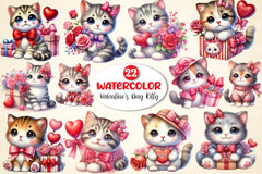 Valentine's Day Kitty Clipart Bundle - CraftNest - Digital Crafting and Art