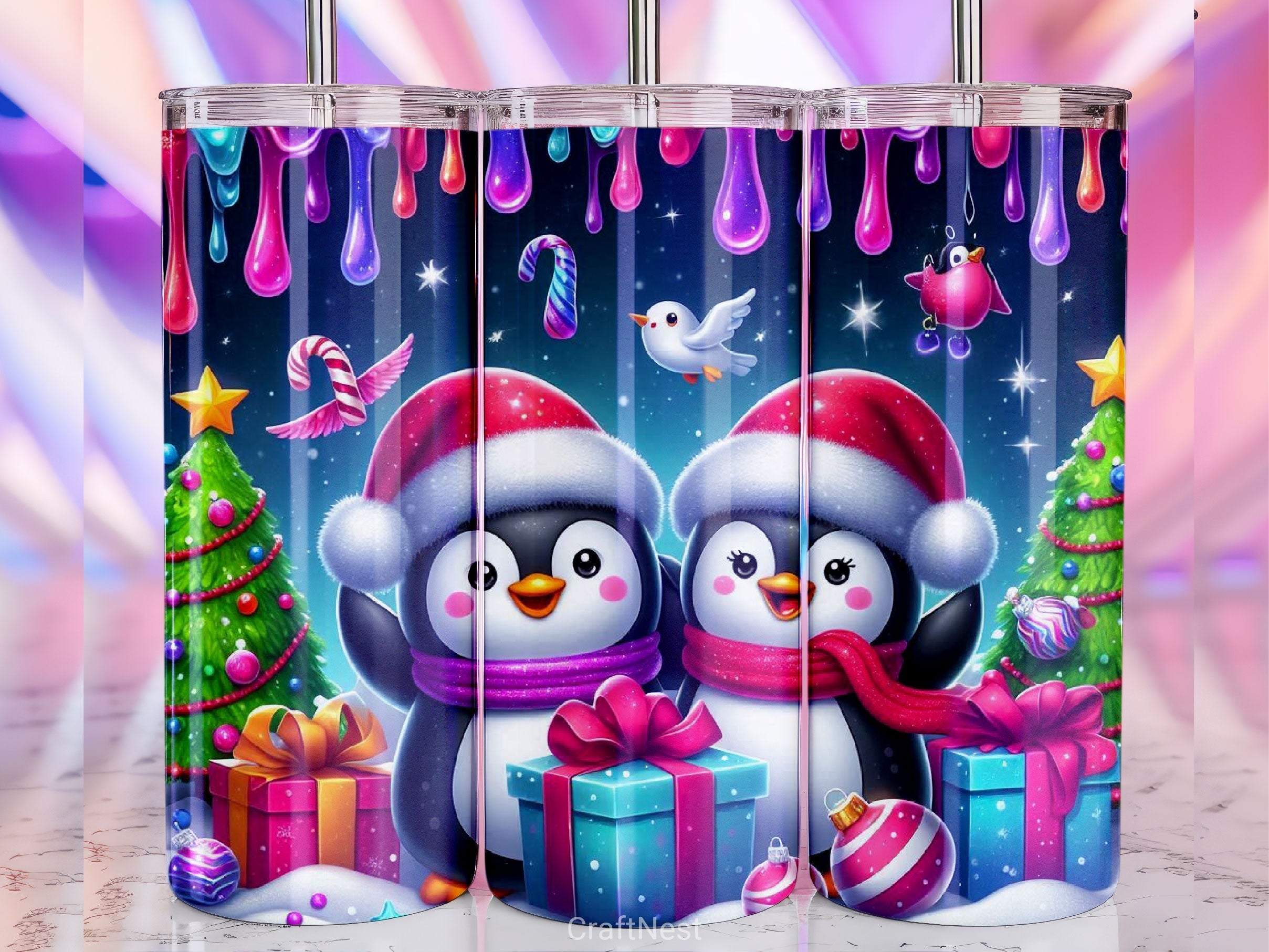 Christmas Penguin Tumbler Wrap Bundle 3