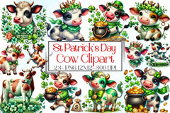 St. Patrick's Cow Clipart Bundle - CraftNest - Digital Crafting and Art