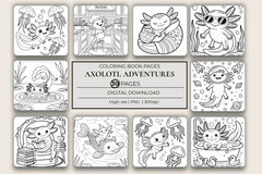 Axolotl Adventures Coloring Book - CraftNest - Digital Crafting and Art