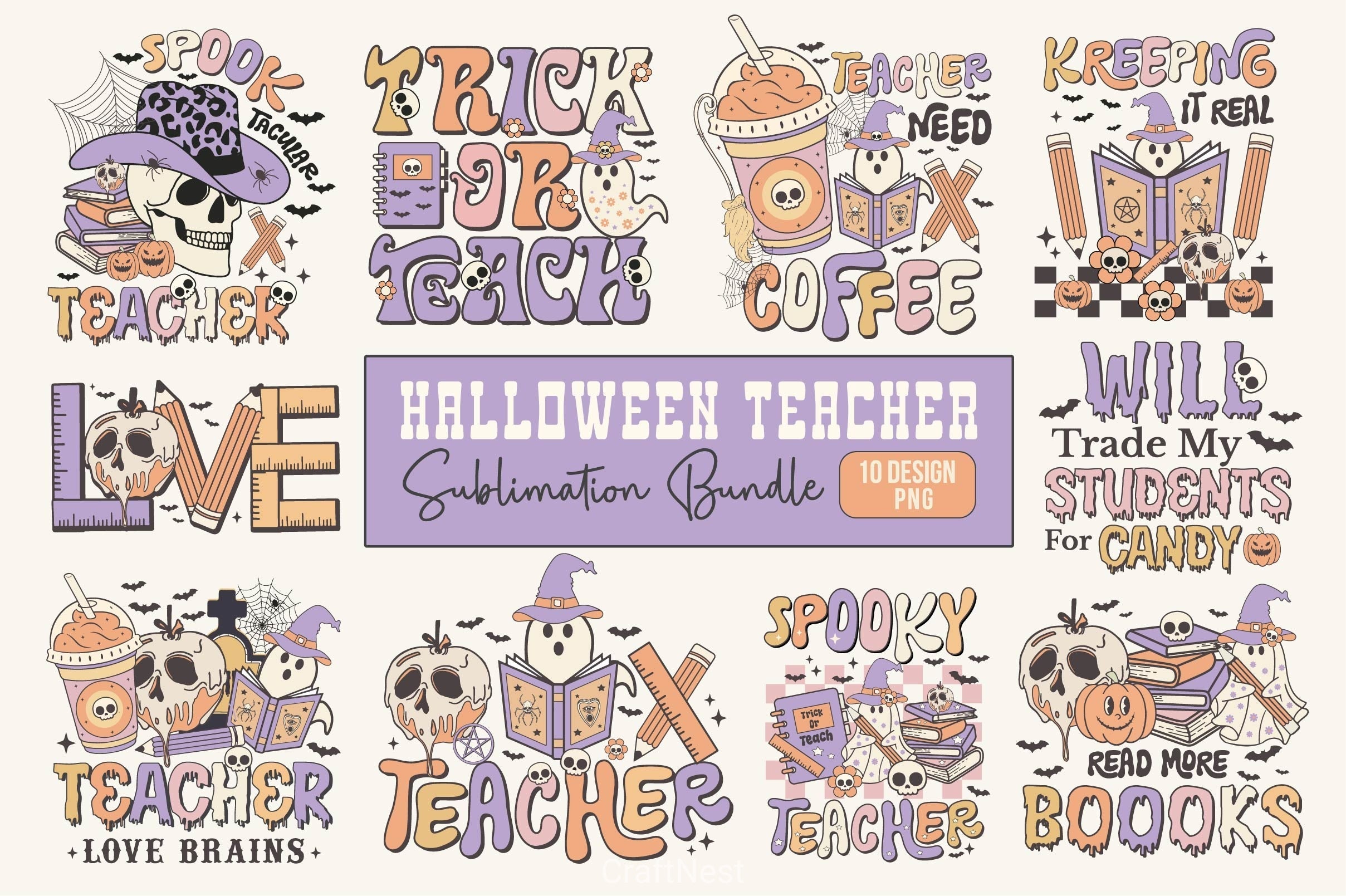 Teacher Halloween Clipart Bundle