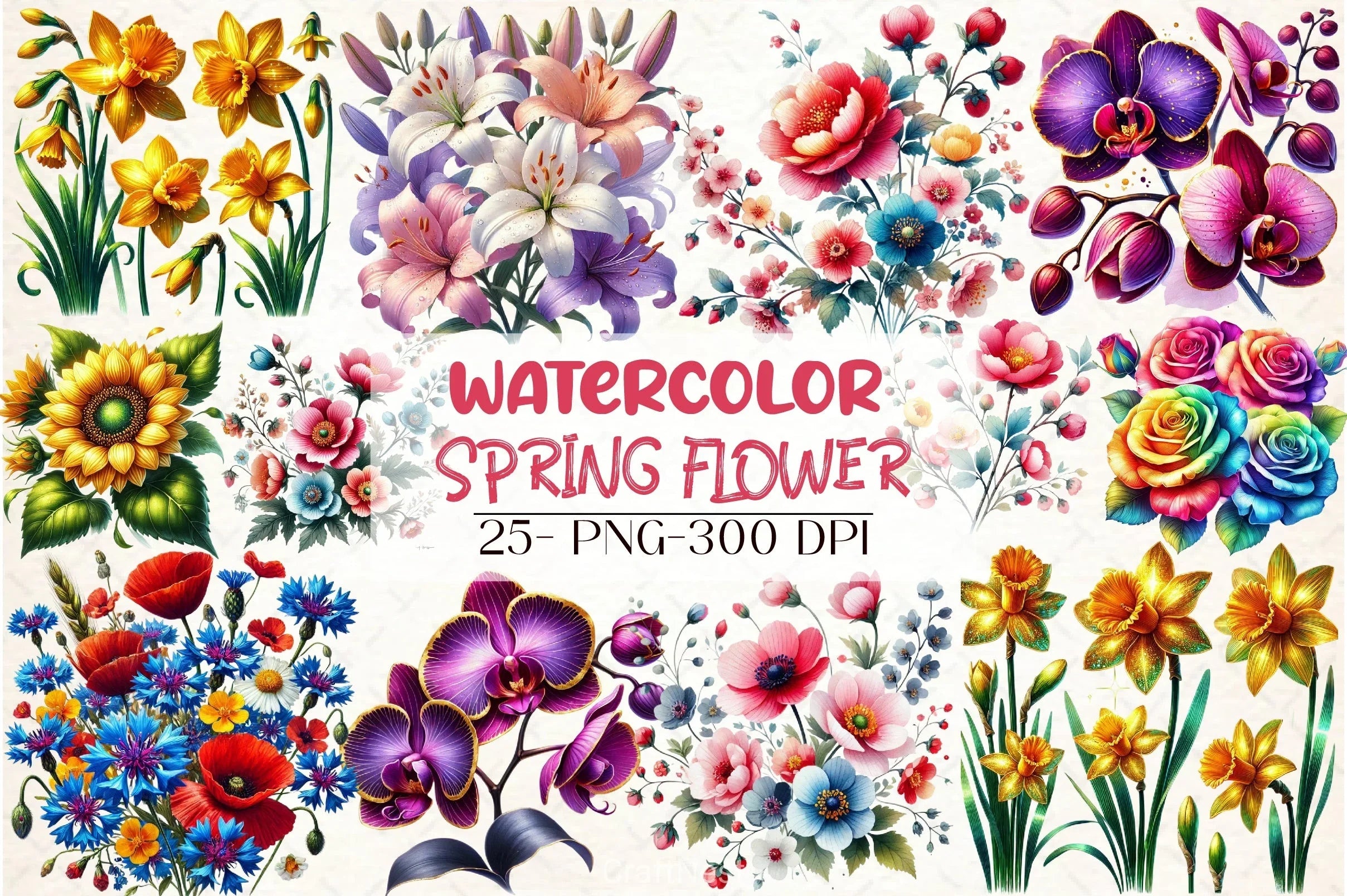 Spring Flower Clipart Bundle 2 - CraftNest - Digital Crafting and Art