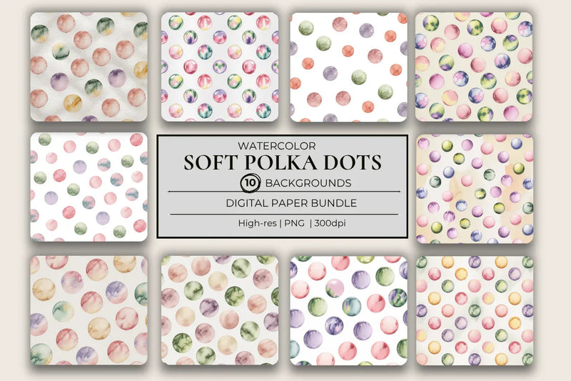 Soft Polka Dots Background Papers - CraftNest - Digital Crafting and Art