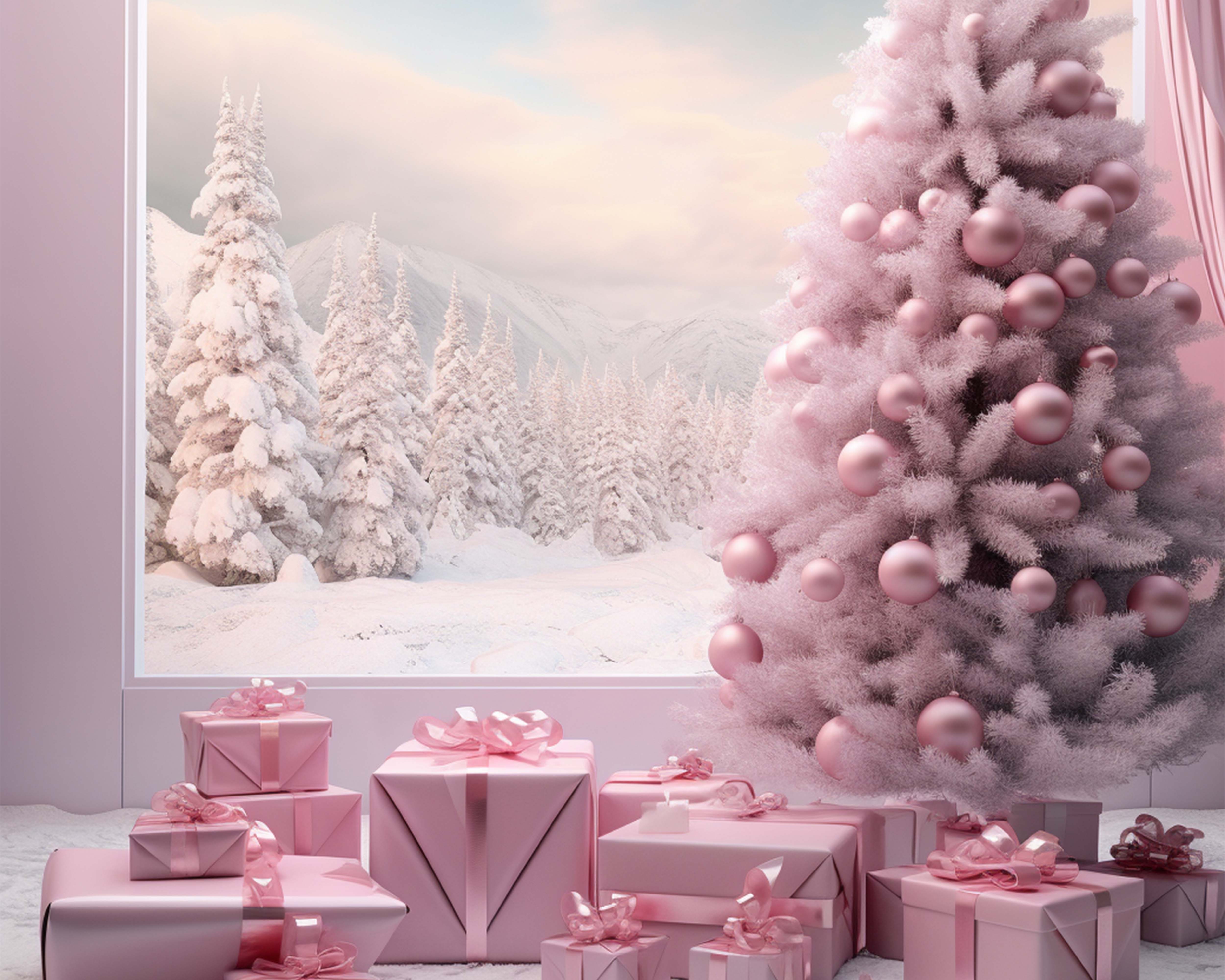 Pink Christmas Backdrop Texture Paper