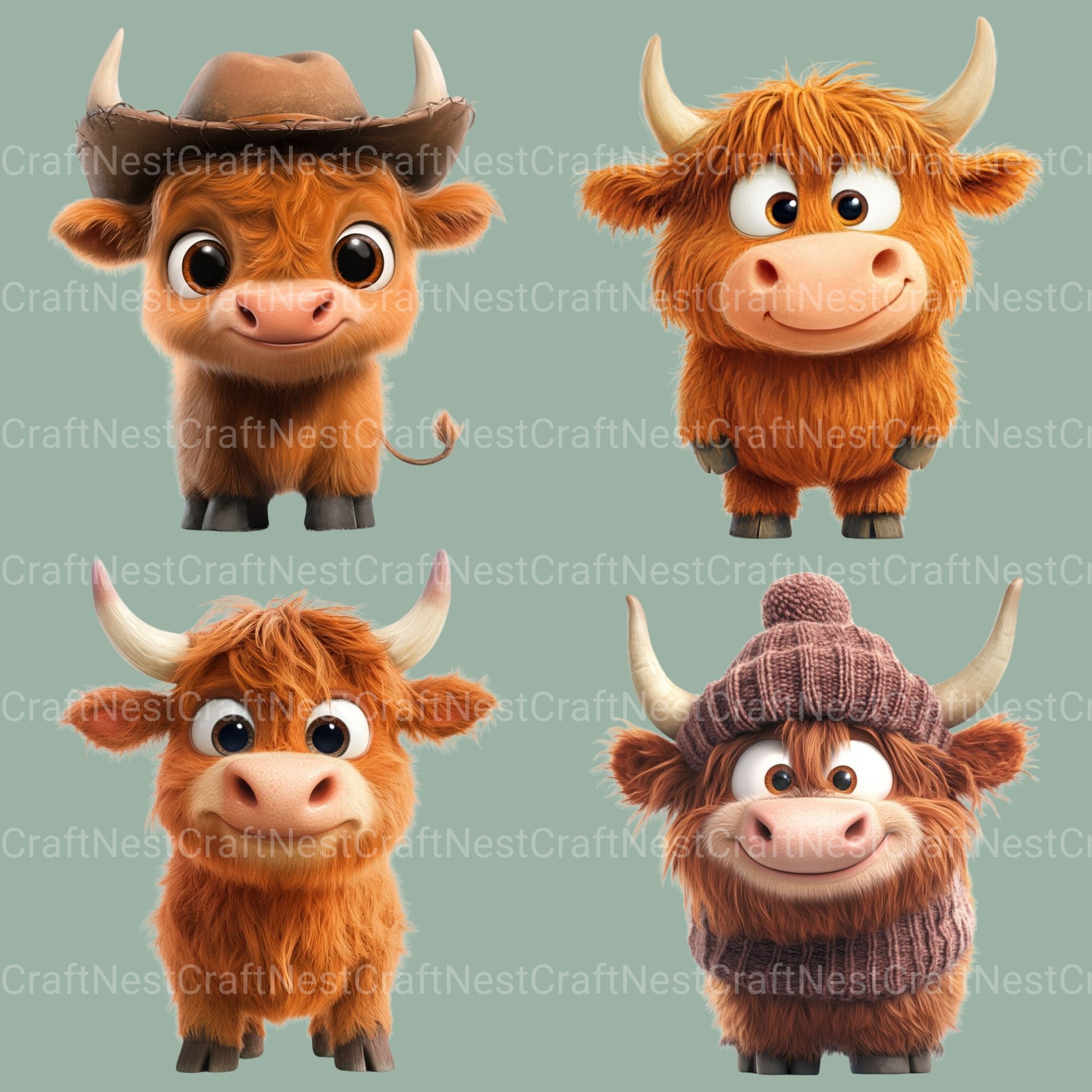 Highland Cows Clipart Bundle 2