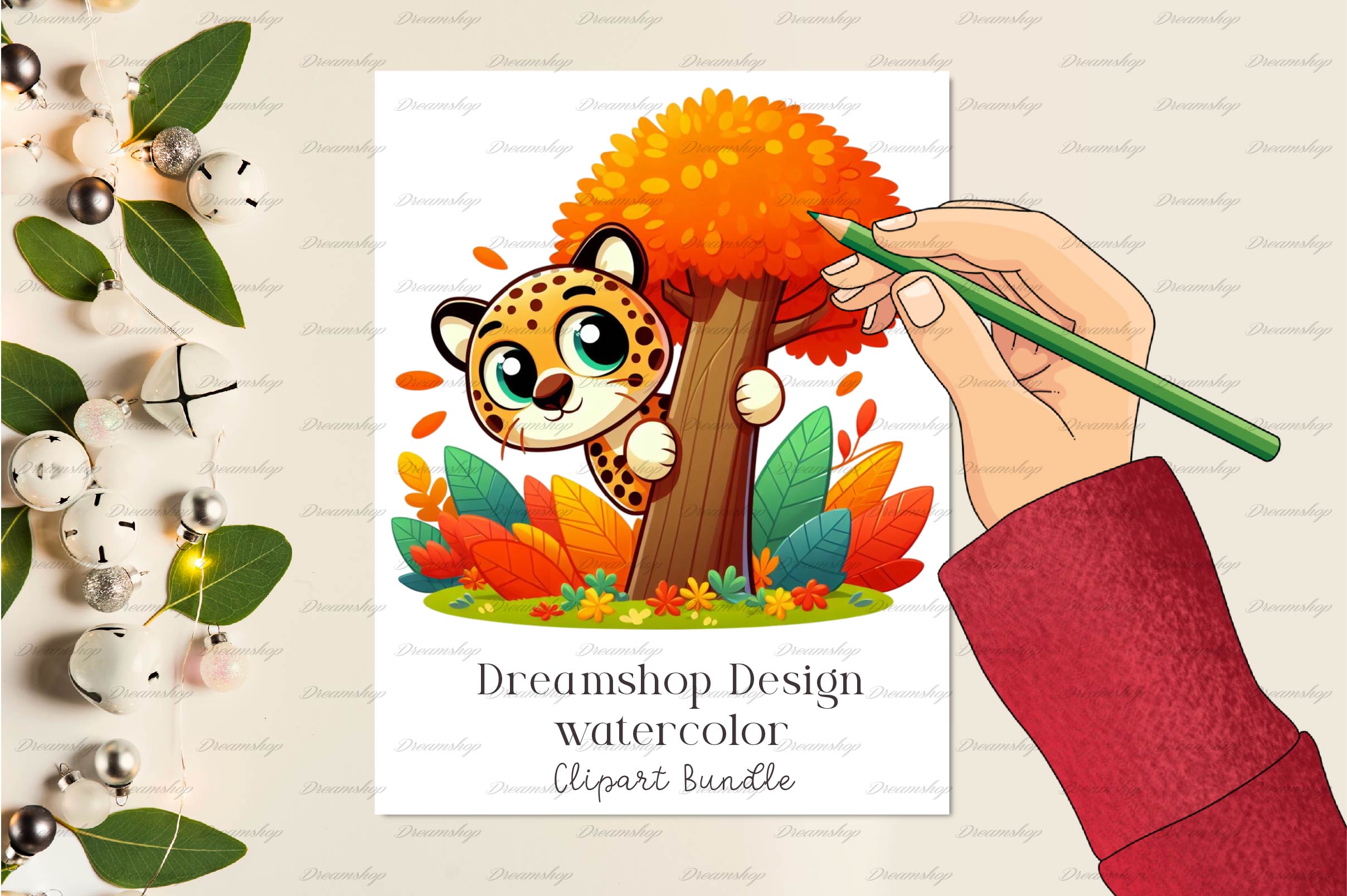 Autumn Cheetah Clipart Bundle