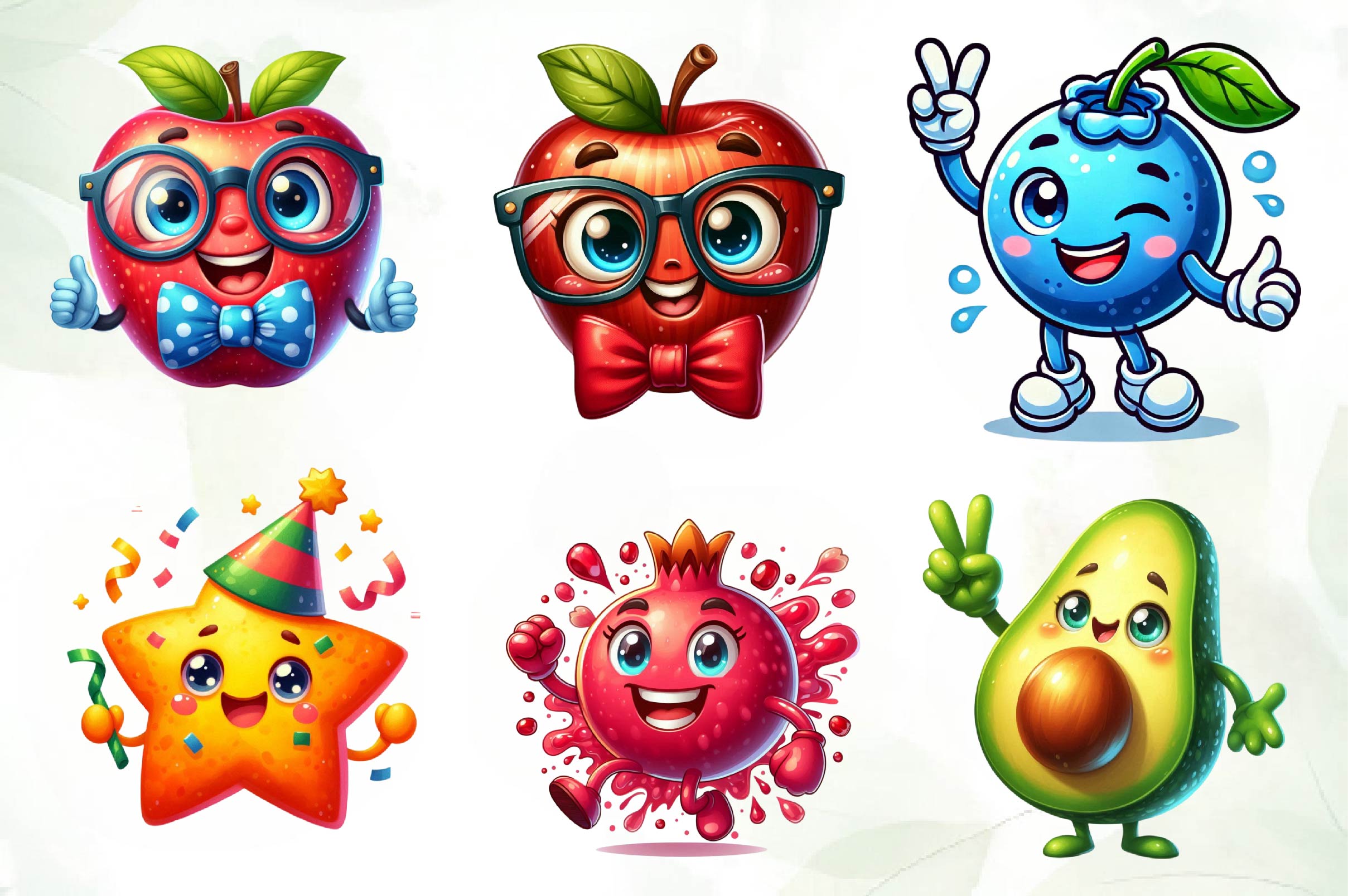 Funny Fruit Clipart Bundle 2