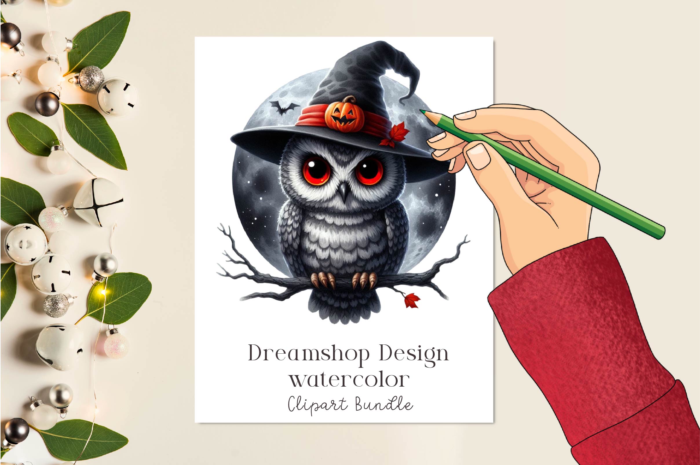 Halloween Bright Owl Clipart Bundle