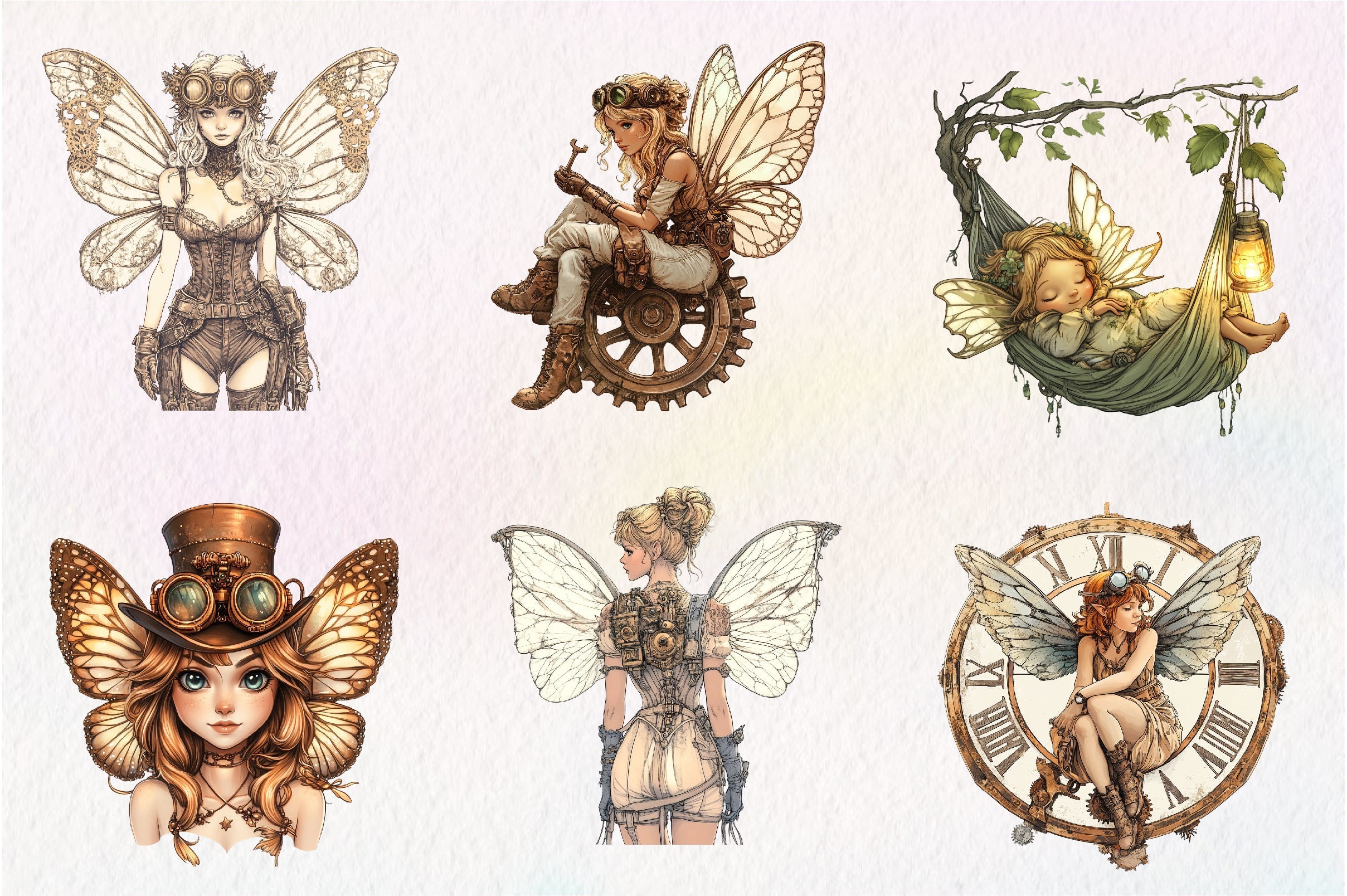 Steampunk Fairy Clipart Bundle 1