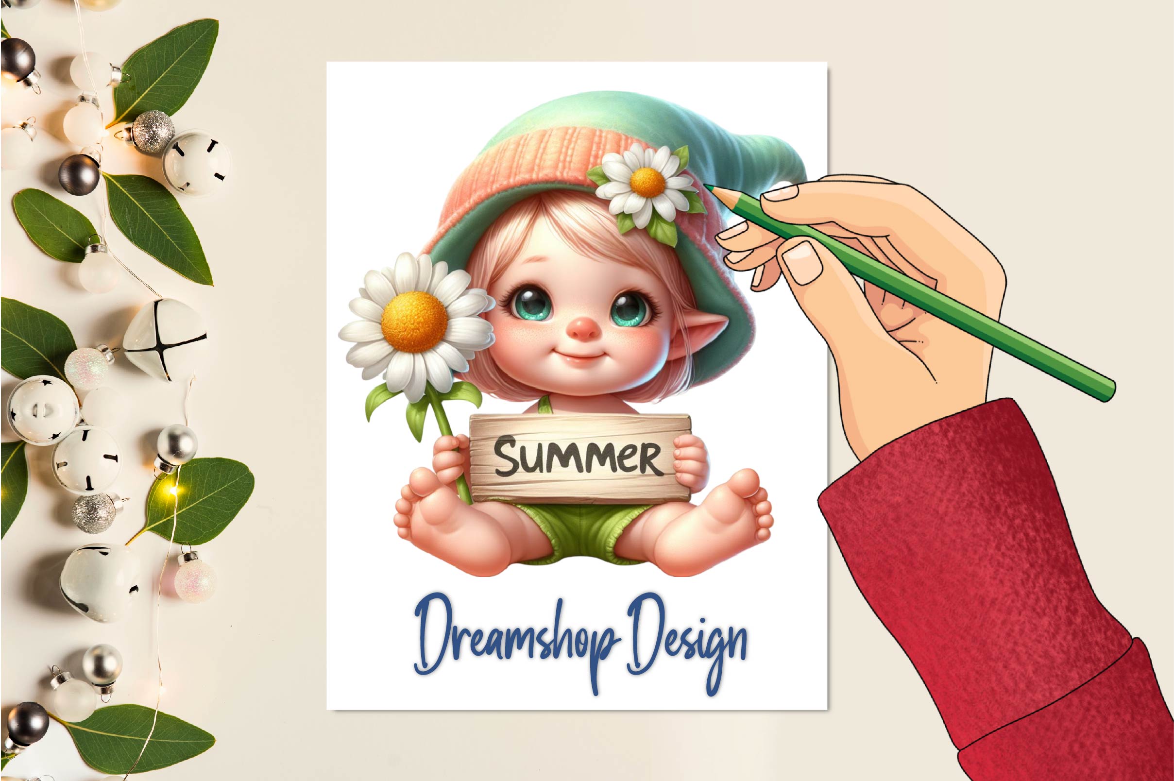 Cute Summer Gnome Clipart Bundle