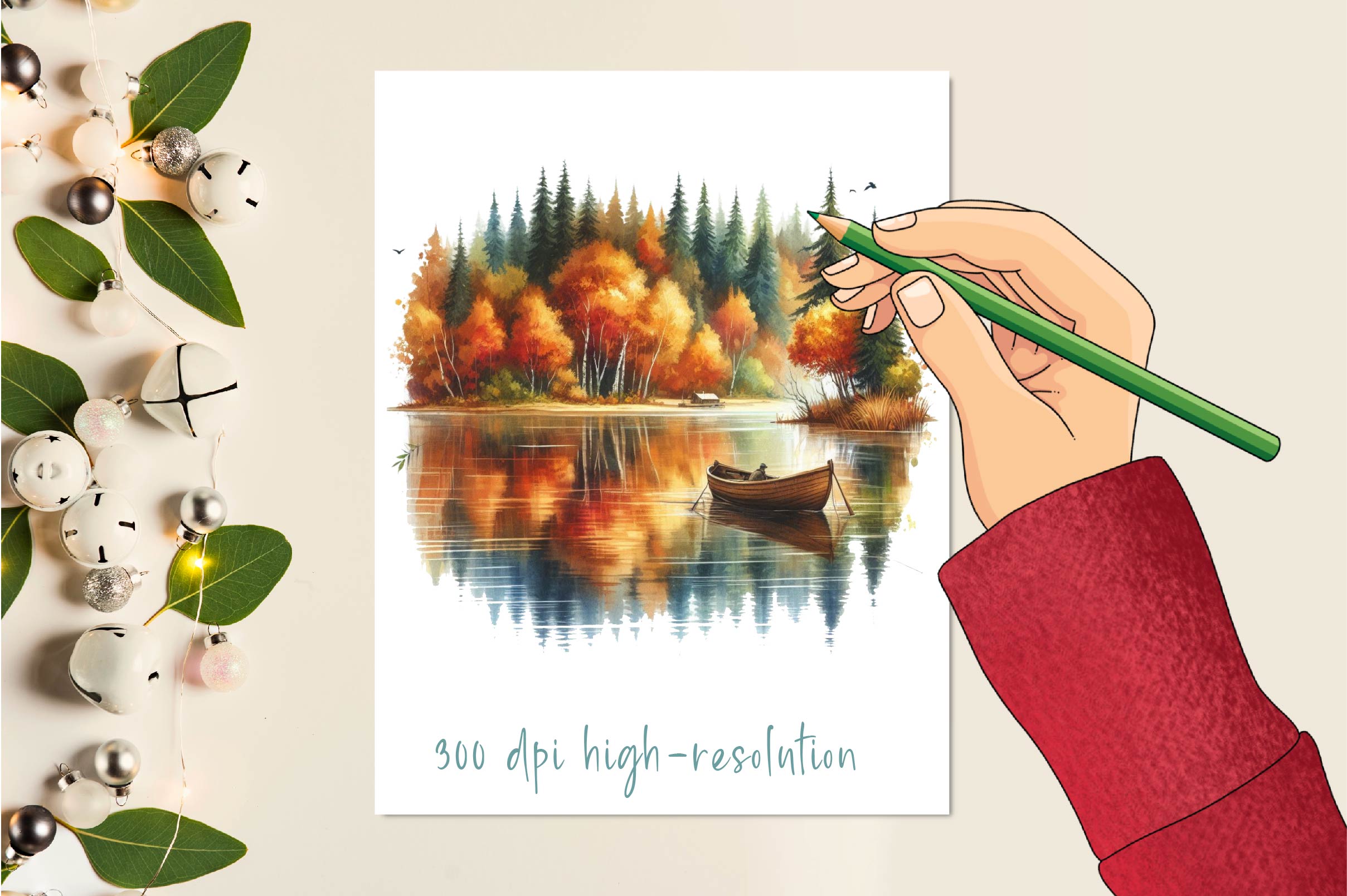 Autumn Lake View Clipart Bundle