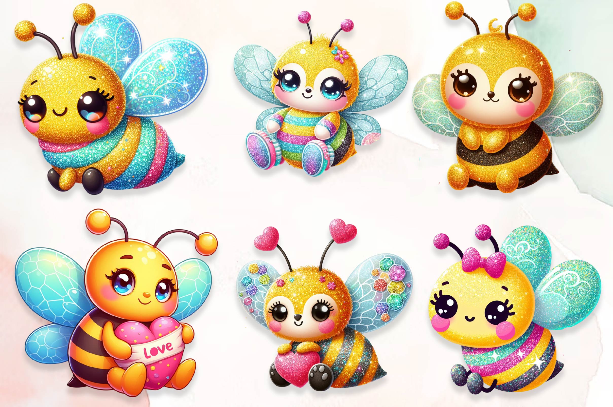 Cute Bees Clipart Bundle
