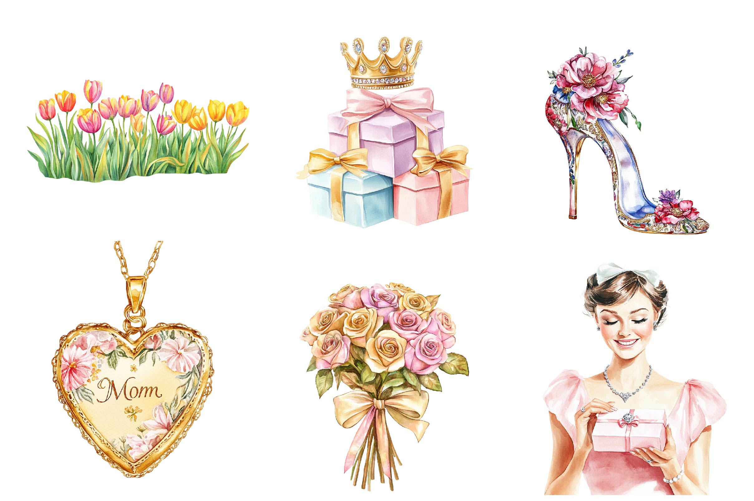 Glamorous Mothers Day Clipart Bundle