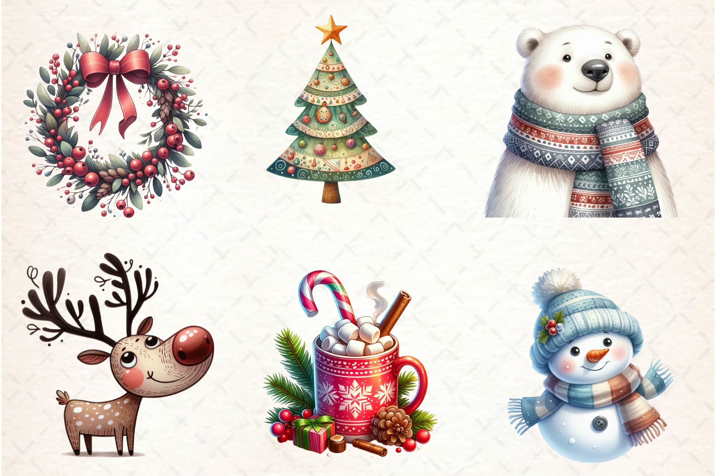 Christmas Doodle Clipart Bundle