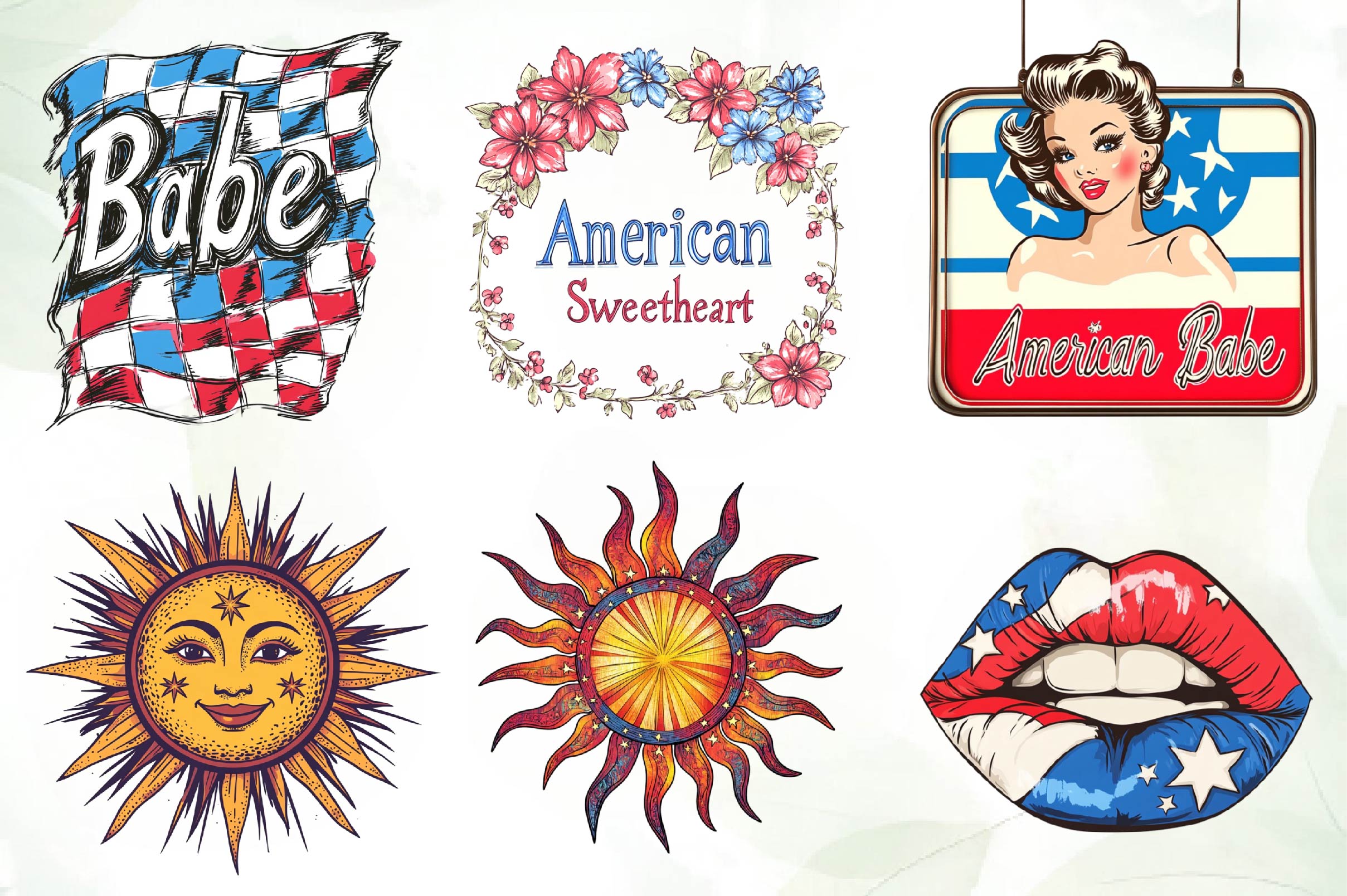All American Babe Design Clipart Bundle
