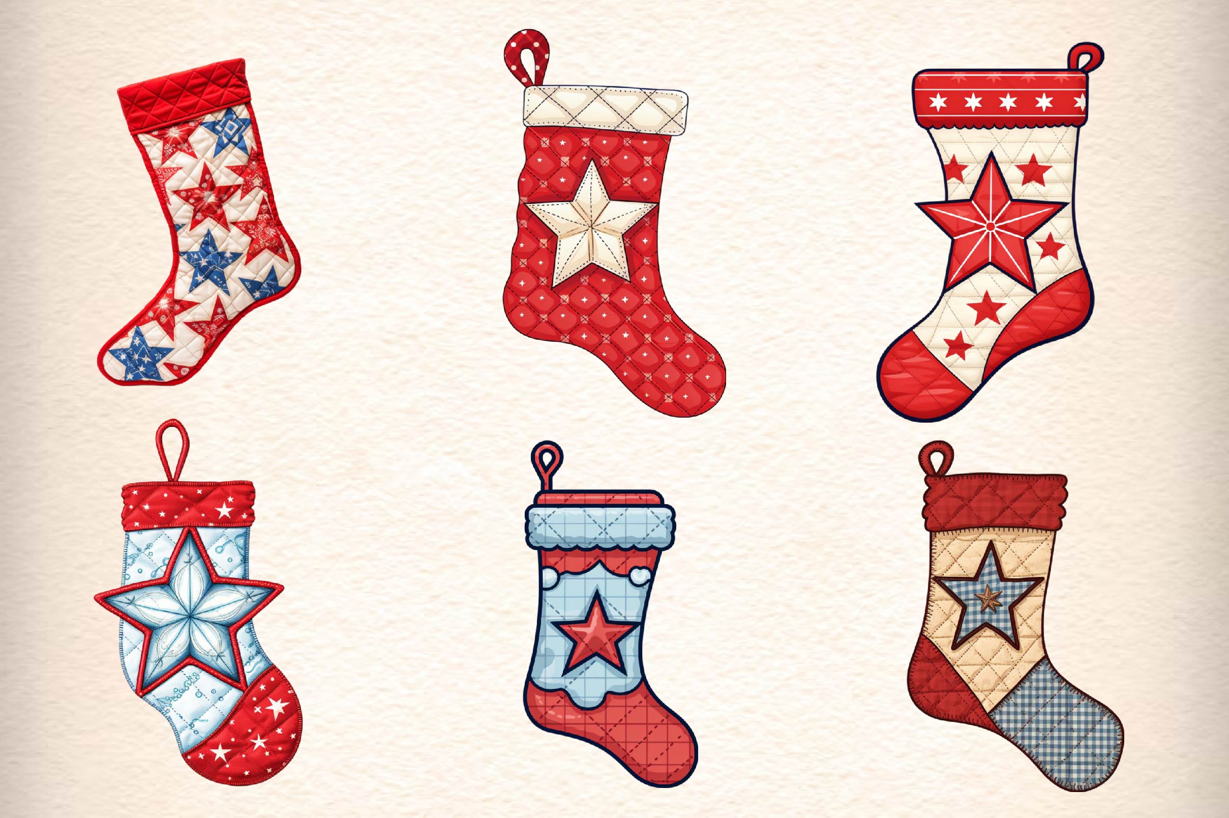 Christmas Stocking Clipart Bundle 1