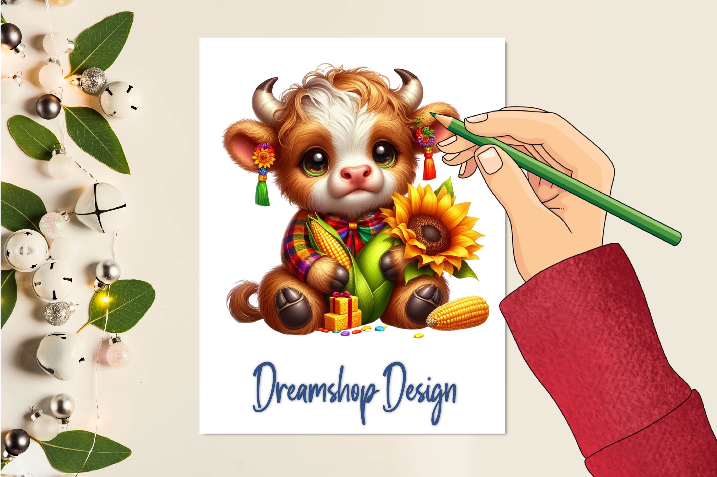 Cinco De Mayo Highland Cow Clipart Bundle