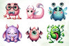 Cute Funny Monsters Clipart Bundle