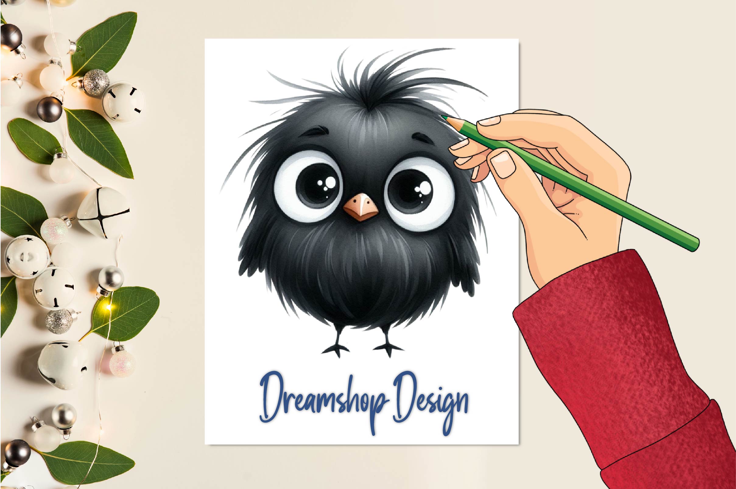 Funny Black Birds Clipart Bundle