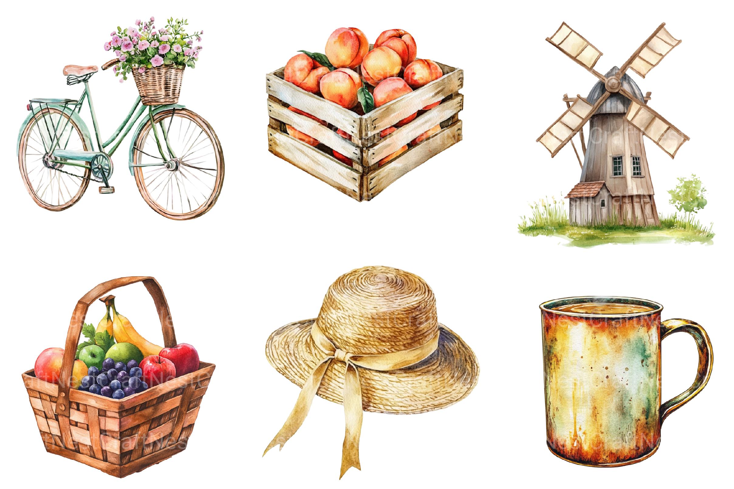 Happy Rustic Summer Clipart