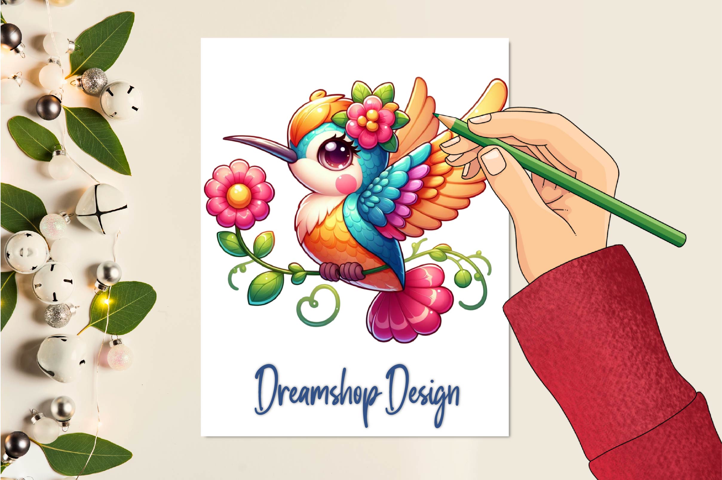 Fancy Hummingbird Clipart Bundle