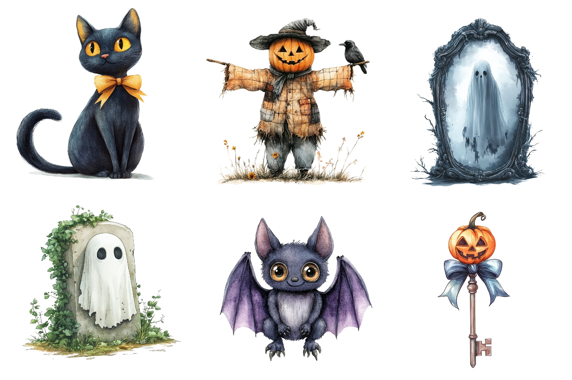 Antique Halloween Clipart Bundle