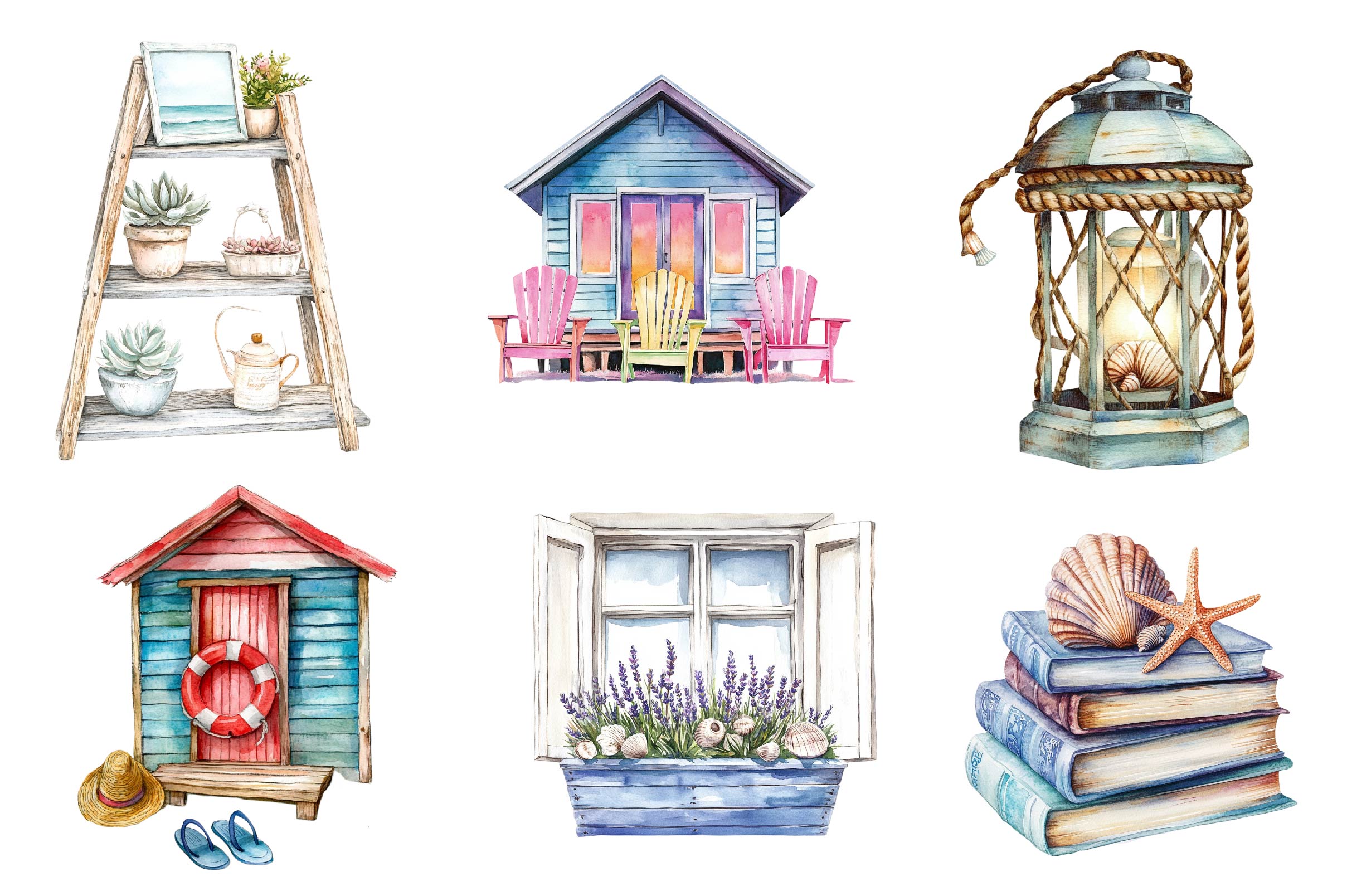 Summer Seaside Cottage Clipart Bundle