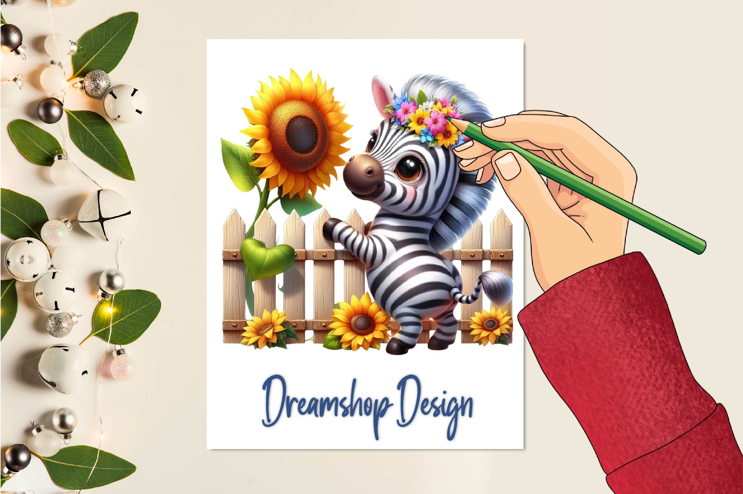 Sunflower Zebra Clipart Bundle