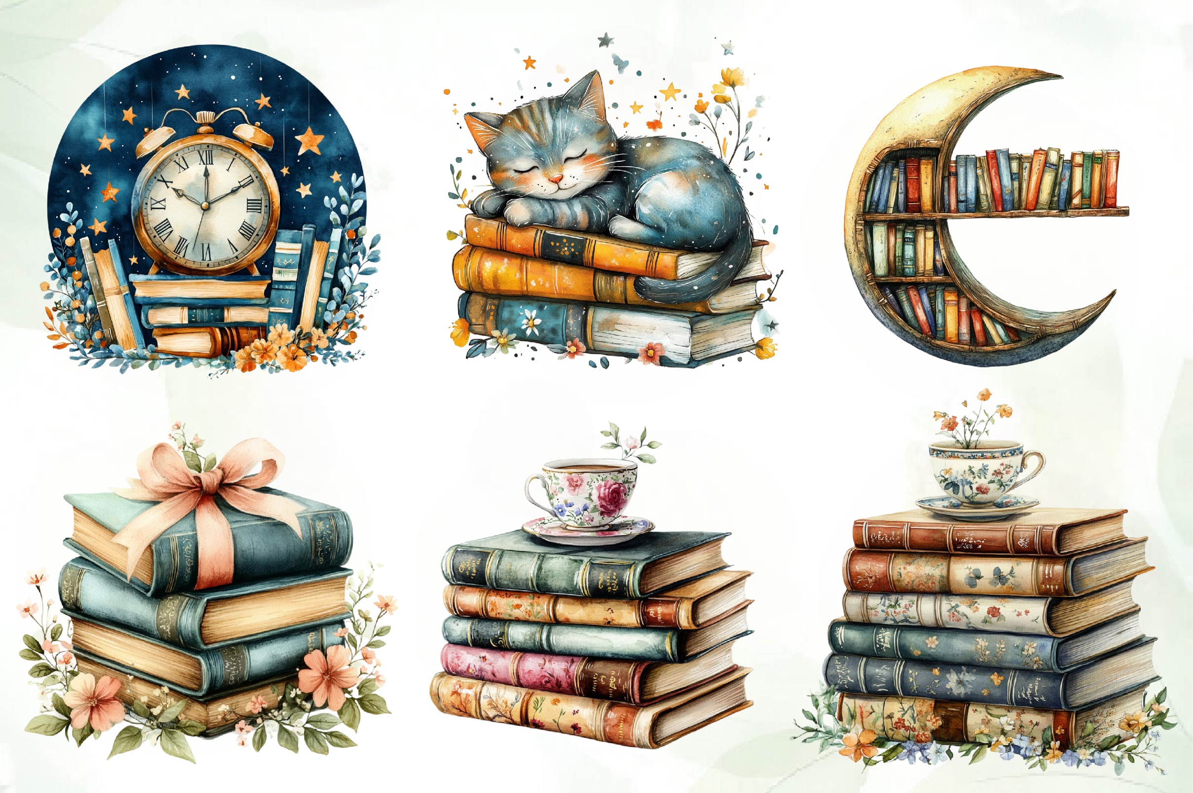 Whimsical Library Clipart Bundle