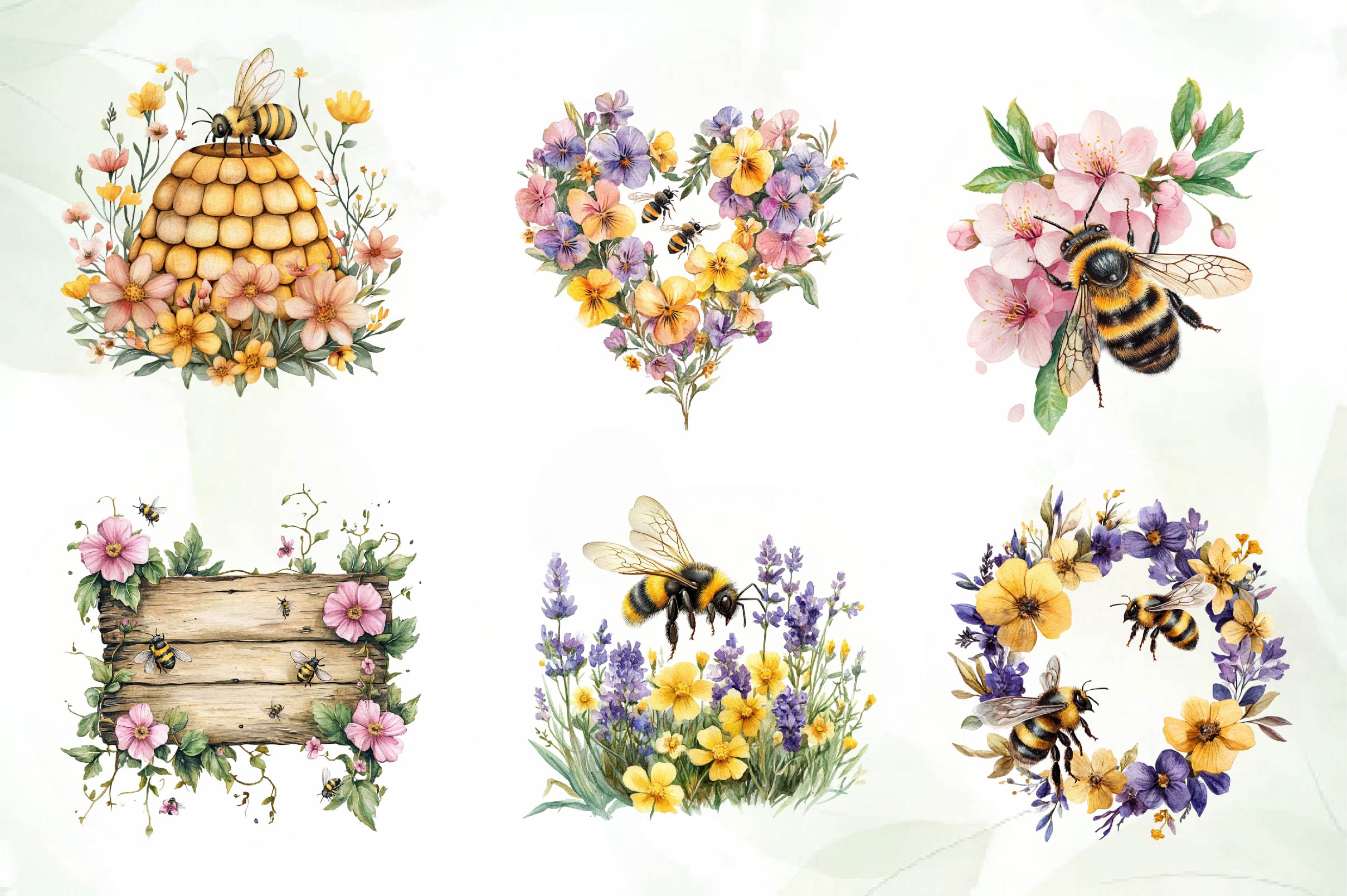 Spring Bees Clipart Bundle
