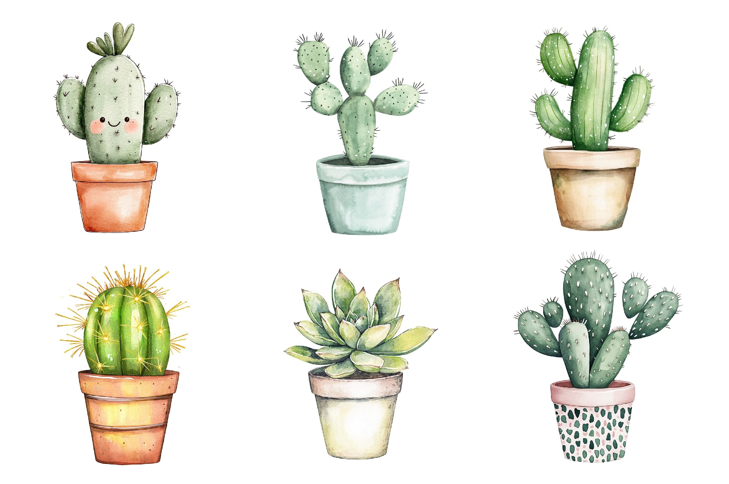 Cactus Doodle Clipart Bundle 1