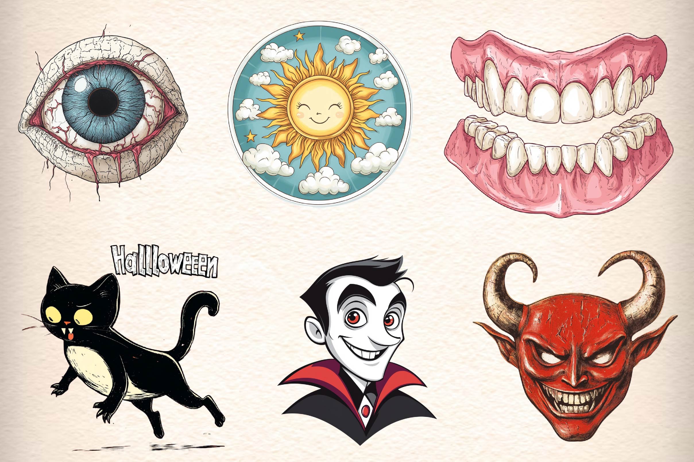Vintage Halloween Clipart Bundle